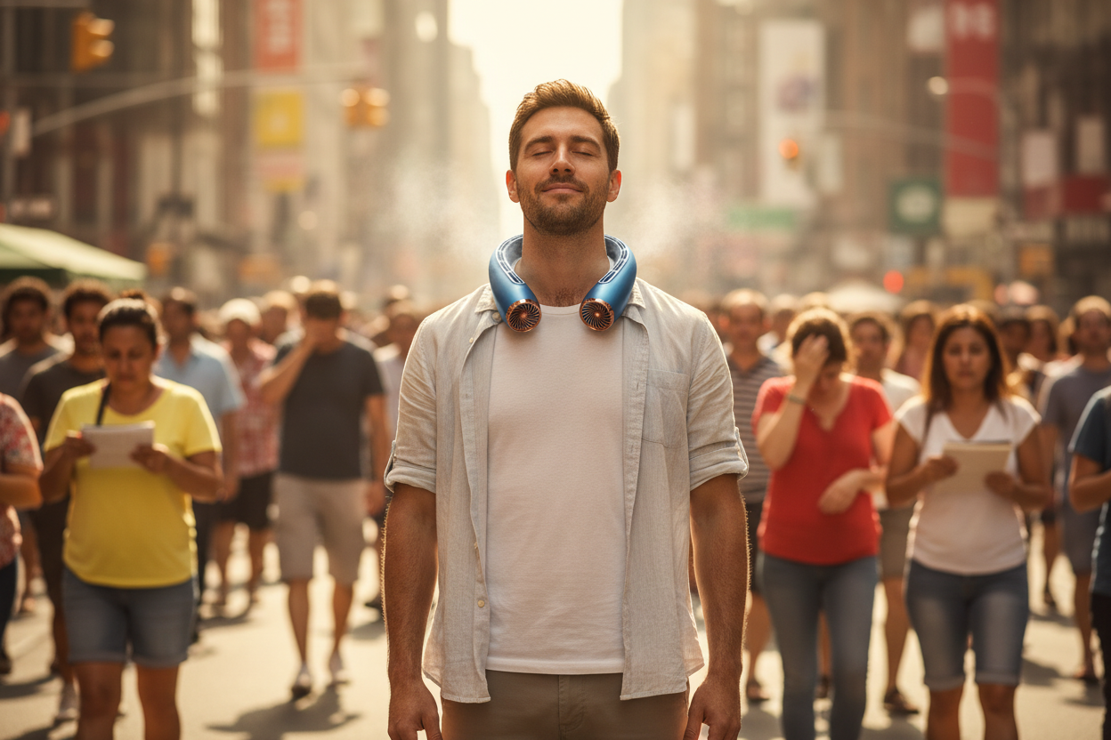 Cool Guy in Hot Crowd